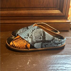 GANNI Snake Crisscross Sandals / Slides